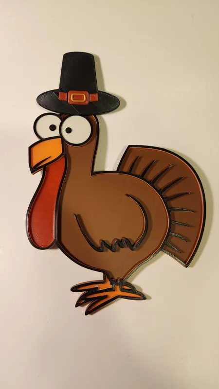 Thanksgiving Turkey with Pilgrim Hat Multi-color