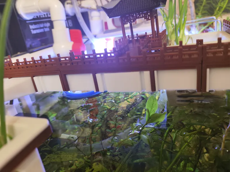 古风建筑 直线栈道 房子走道一字型长廊桥 悬空延长底座 微缩建筑