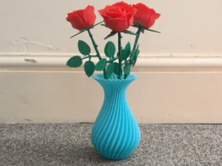 Rose + stem screw on. With vase/pot