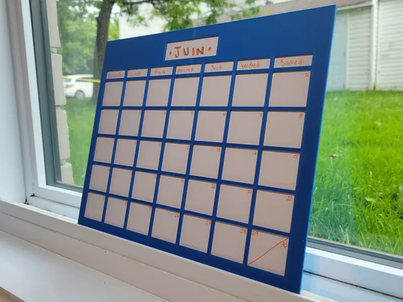 A4 Paper Sheet Calendar