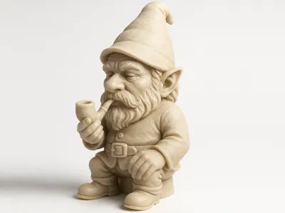 Elf smoking a pipe.