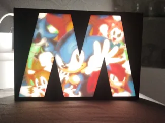 Lightbox litofania Sonic lettera M