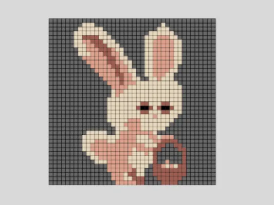 pixel art Easter Bunny