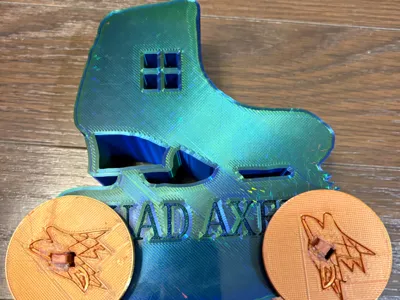 The Quad Axel rubber band car