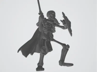 Skeleton with sheild