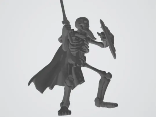 Skeleton with sheild