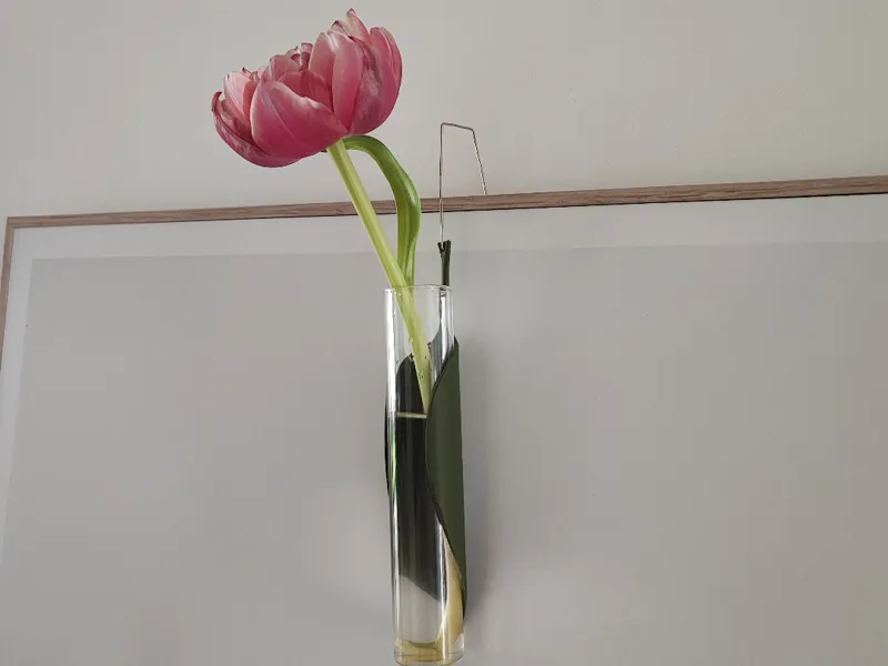 Blumen Vase Reagensglashalter in einer Blattform 