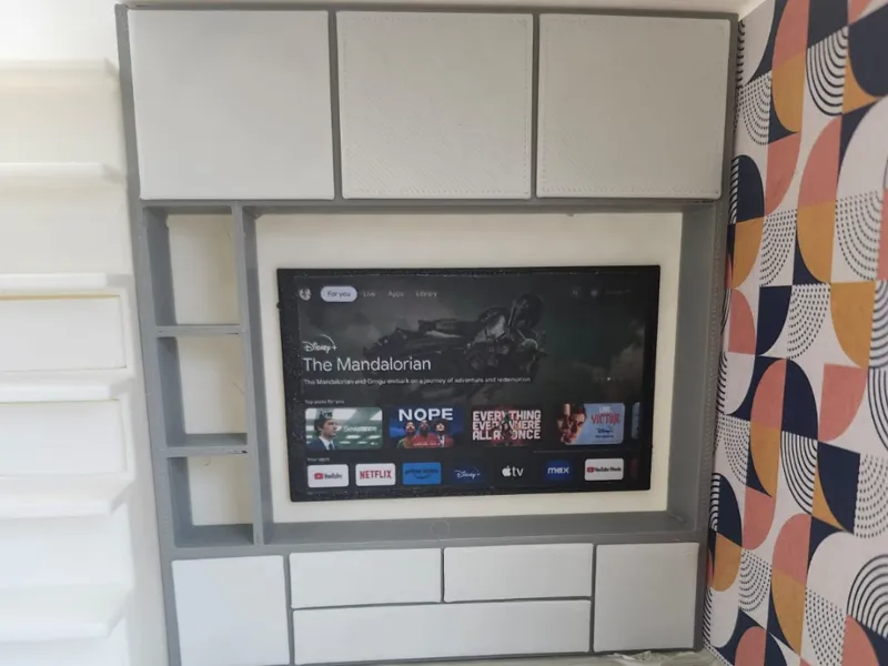 Modern TV Cabinet miniature/dollhouse 1:15 ratio