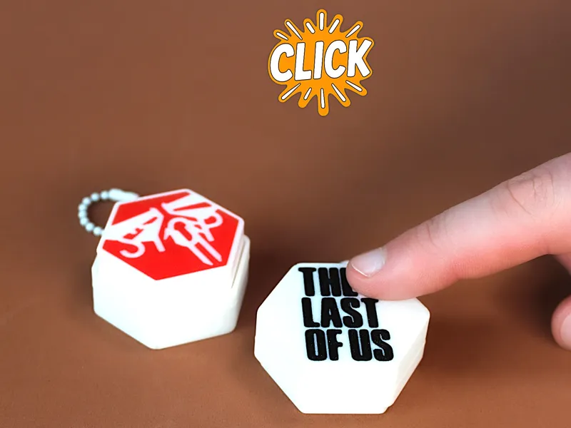Fireflies STOP sign Fidget Clicker - Keychain