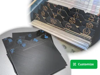 Customizable card organizer tabs