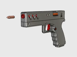 Toy gun with pellets
