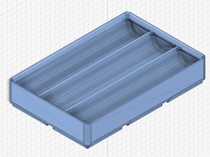 Gridfinity Bin 2x3x3 - 3 Compartments