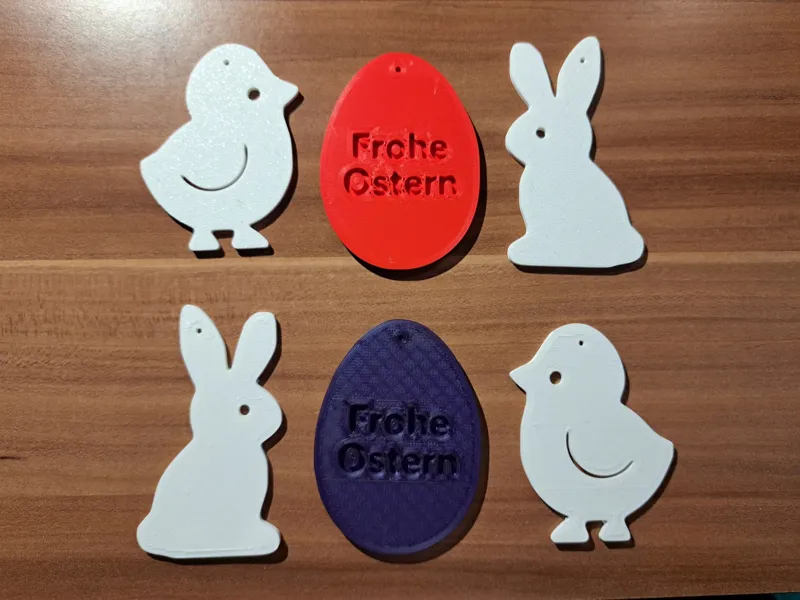 Osterdeko zum Aufhängen – Hase, Küken & Ei