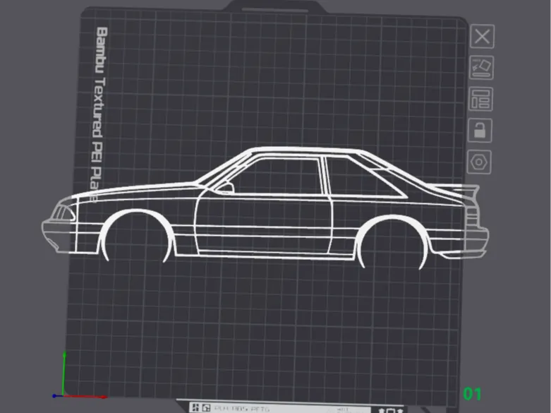 1993 Mustang lx silhouette car art 