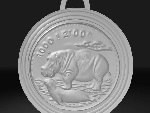 Hippo Seal Coin Keychain