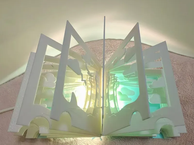 3d打印的360°翻页立体书《一座小灯塔》