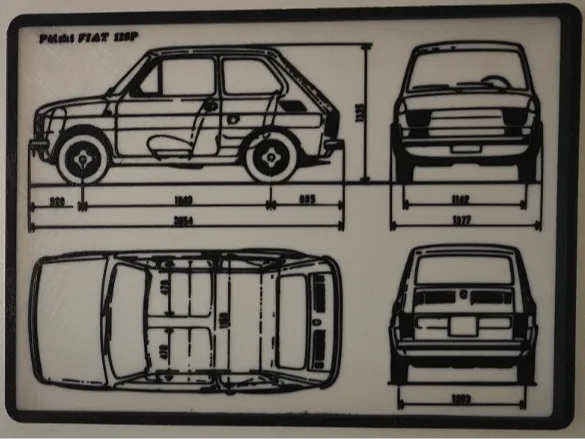 polish fiat 126p with frame