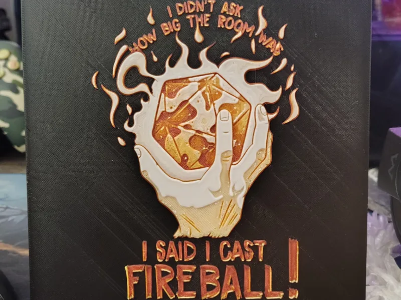 Cast Fireball Hueforge DND