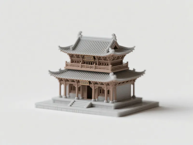 古建筑—祈福香火殿 一体打印
