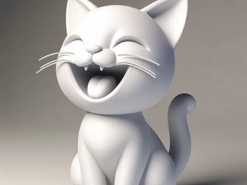 Laughing Cat - 3D Printed Full-Figure Statue