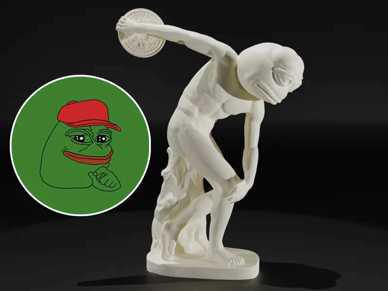 PEPE Discobolus BITCOIN - 3d Print
