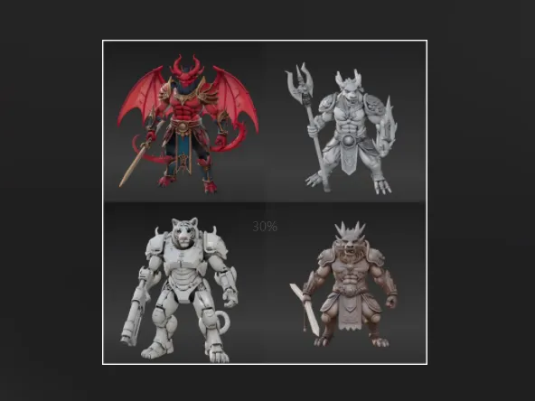 铠甲武器武装人形神话四圣兽，四神兽——四合一，还有单独的青龙，朱雀，白虎，玄武