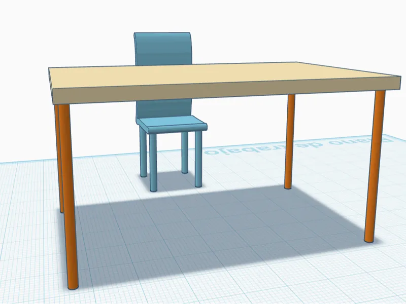 Table and chair diorama
