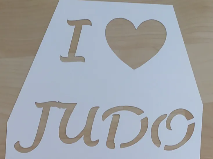 I Love Judo stencil