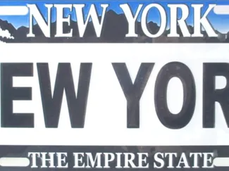 Lichtbild eines Kennzeichen aus New York