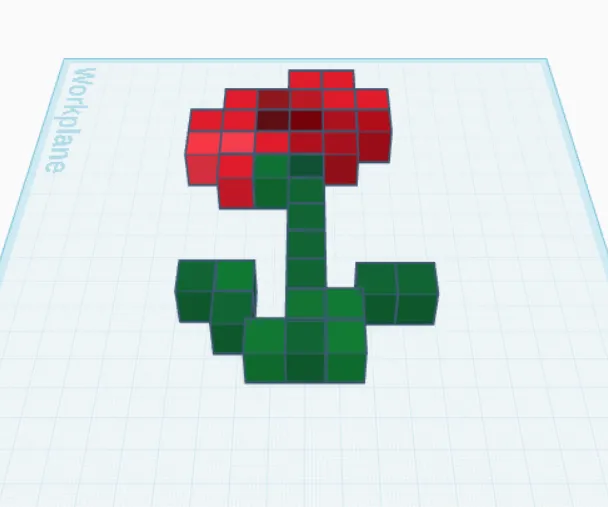Red Minecraft Flower :D by Pixal-Art :3MakerWorld: Download Free 3D Models