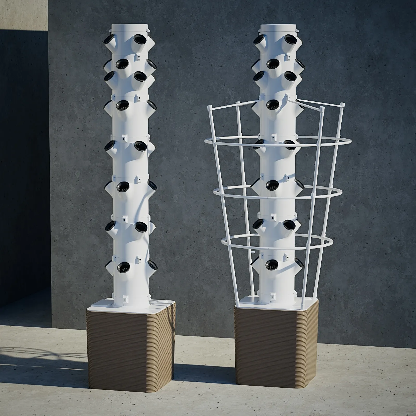 Horta Vertical - Torre de Hidroponia para Vegetais de Grande Porte - Modelo  gratuito para impressão 3D - MakerWorld, image size:1600x1600