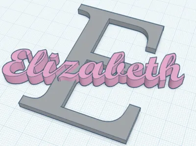E for Elizabeth Name Sign