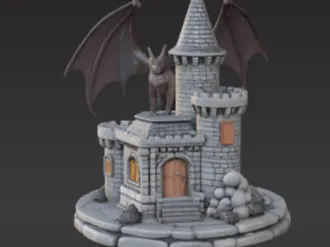 Dragon On Castle 