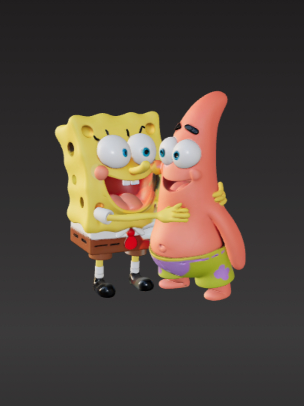 Spongebob And Patrick Hugging Png