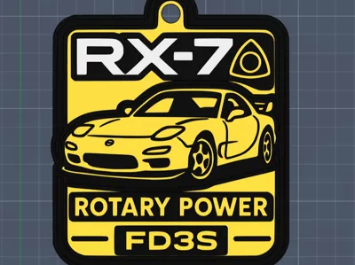 Mazda RX-7 Keychain – Rotary Power Edition