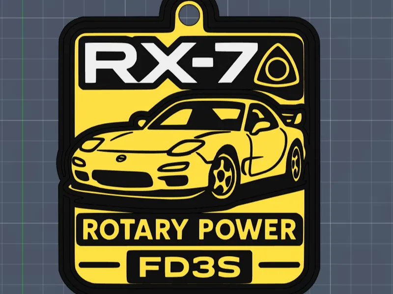 Mazda RX-7 Keychain – Rotary Power Edition