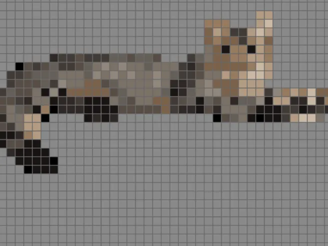 cat pixel art with tool