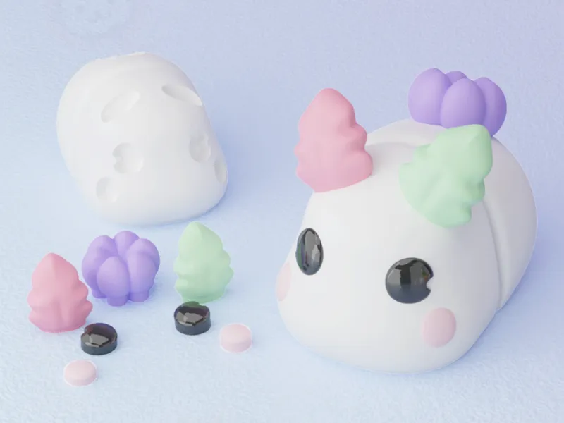 Flexi Sea Bunny Keychain (Separated Parts)