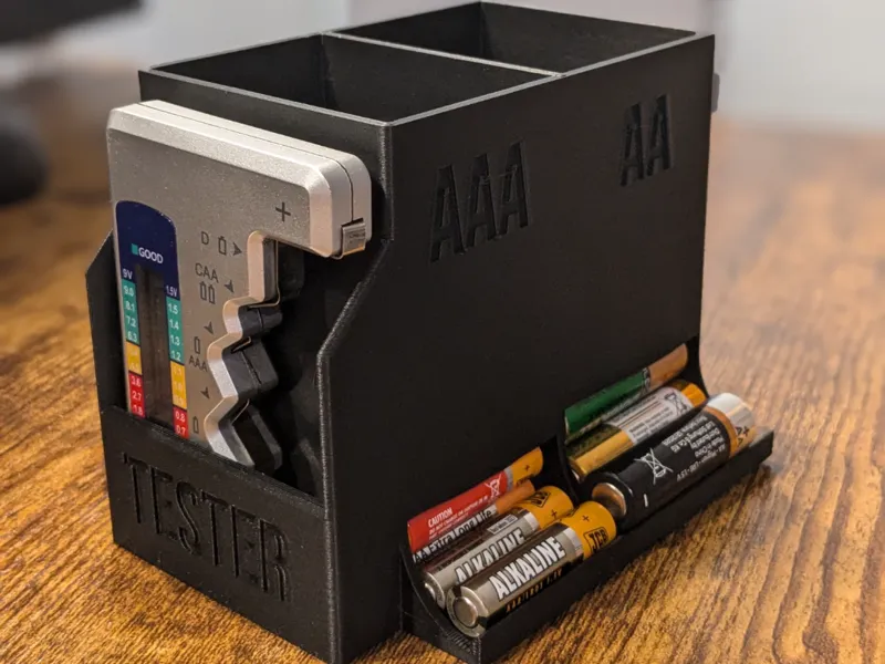 Battery Dispenser + Battery Tester Holder