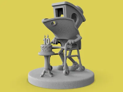 Supported 10 years old Benchy