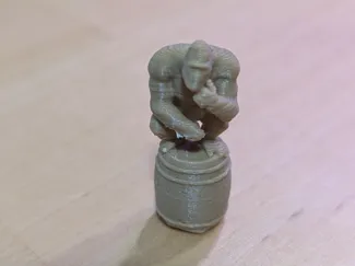 Gorilla on a barrel