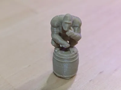 Gorilla on a barrel