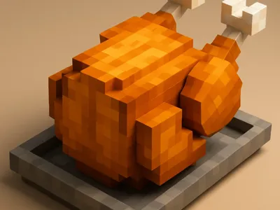 minecraft style cooked chicken