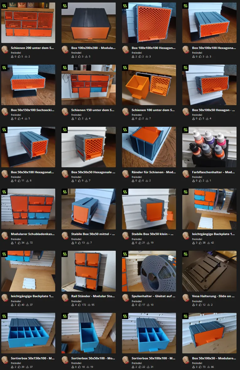 Box 50x50x100 Hex - Modular Storage Drawer - Free 3D Print Model ...