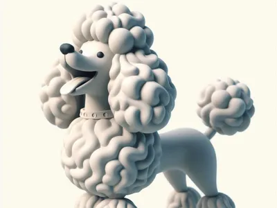 Laughing Poodle Statue