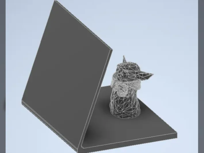 Lowpoly baby yoda book stand