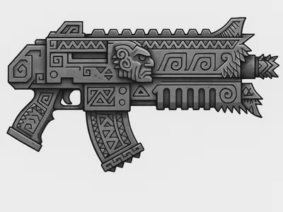 Meso-American Space Fighter Rocket Gun