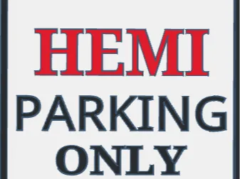 Dodge Challenger Parking Sign