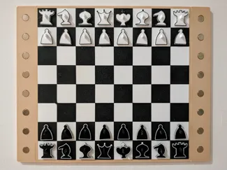 (Vertical) magnetic chess board, with 2D pieces