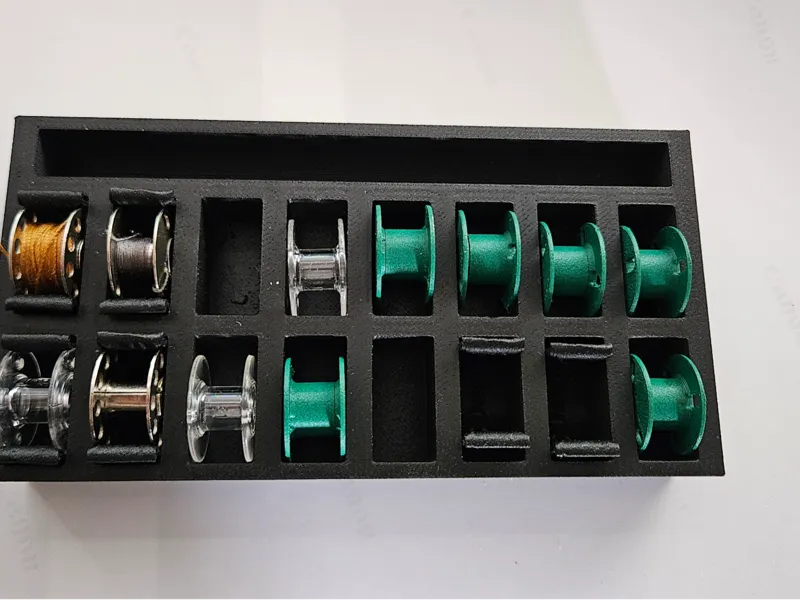Box for Storing Sewing Machine Bobbins with name